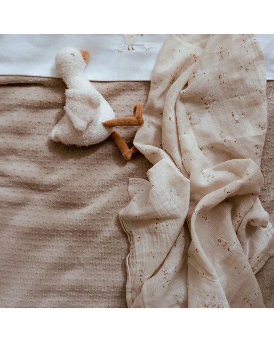 LITTLE DUTCH. Κουβέρτα πλεκτή Pure Soft Beige 70x100