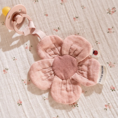 LITTLE DUTCH. Υφασμάτινο ντουντού Λουλουδάκι με κλιπ πιπίλας