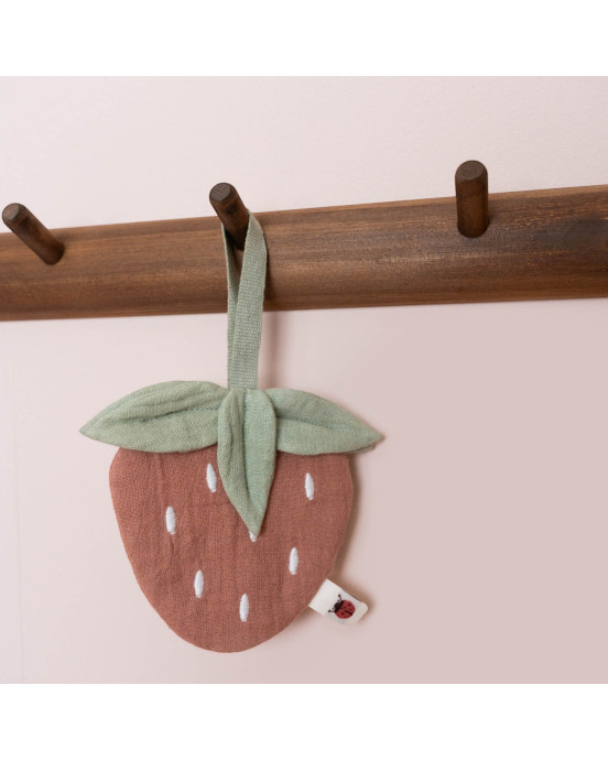 LITTLE DUTCH. Υφασμάτινο ντουντού από μουσελίνα Strawberr