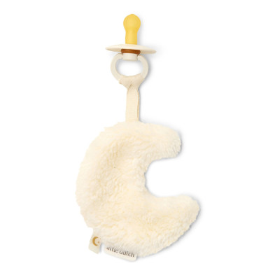 LITTLE DUTCH. Υφασμάτινο ντουντού Φεγγαράκι με κλιπ πιπίλας - Pure Soft White