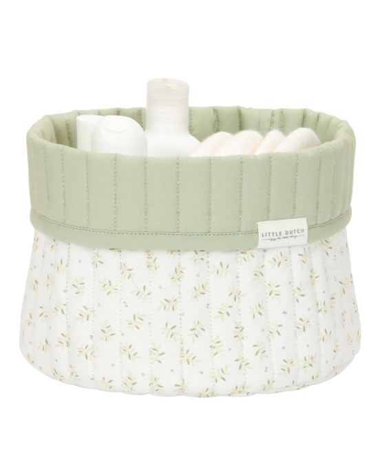 LITTLE DUTCH. Καλάθι αλλαξιέρας καπιτονέ μικρό Blueberry Leaves (δύο όψεων)