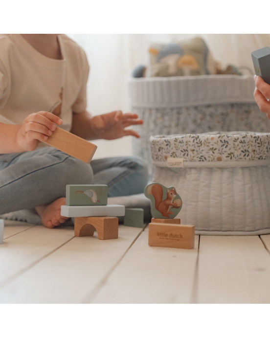 LITTLE DUTCH. Καλάθι αλλαξιέρας καπιτονέ μικρό Forest Adventure (δύο όψεων)