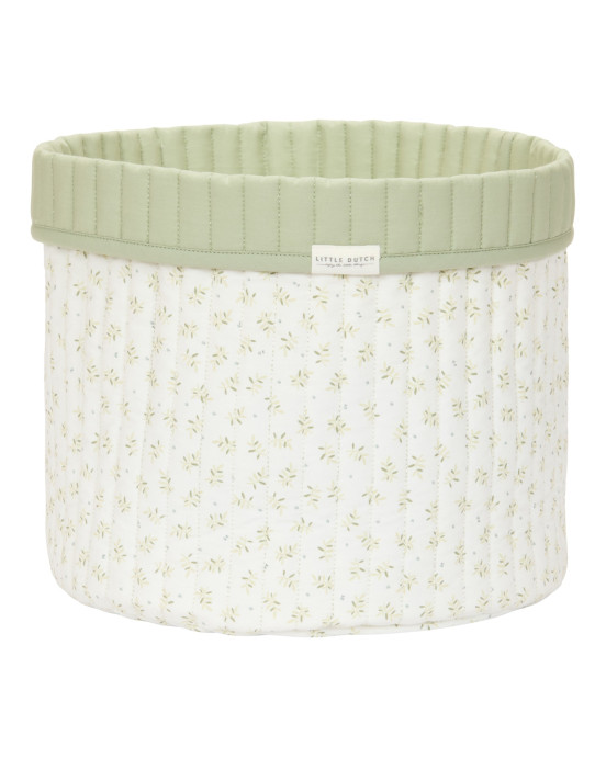 LITTLE DUTCH. Καλάθι αλλαξιέρας καπιτονέ μεγάλο Blueberry Leaves (δύο όψεων)