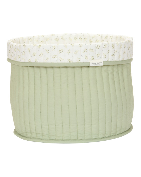 LITTLE DUTCH. Καλάθι αλλαξιέρας καπιτονέ μεγάλο Blueberry Leaves (δύο όψεων)