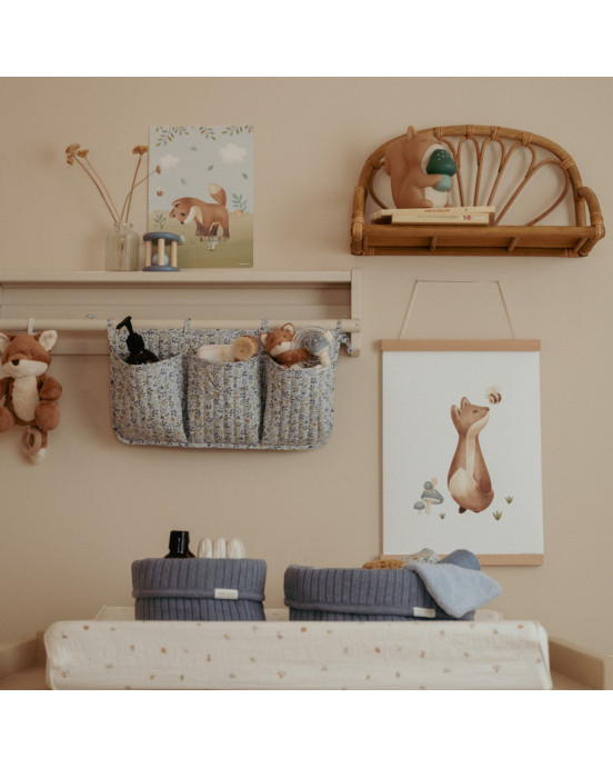 LITTLE DUTCH. Καλάθι αλλαξιέρας πλεκτό μικρό Pure Denim Blue