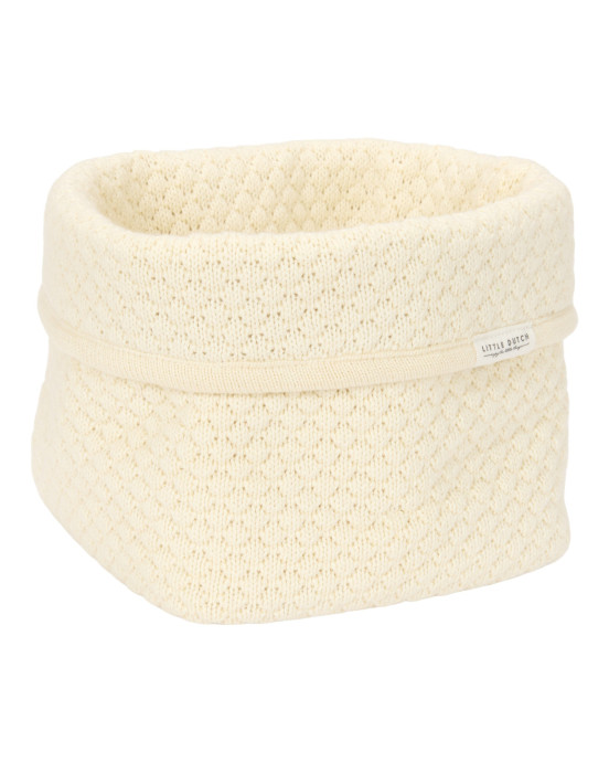 LITTLE DUTCH. Καλάθι αλλαξιέρας πλεκτό μικρό Pure Soft White