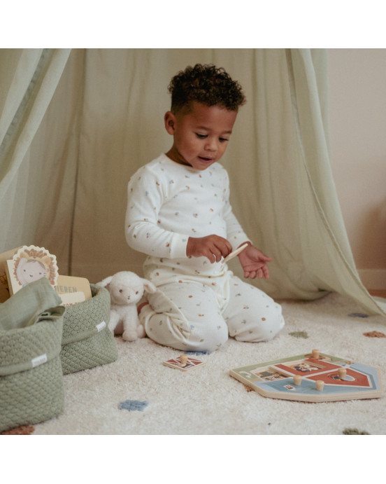 LITTLE DUTCH. Καλάθι αλλαξιέρας πλεκτό μεγάλο Pure Sage