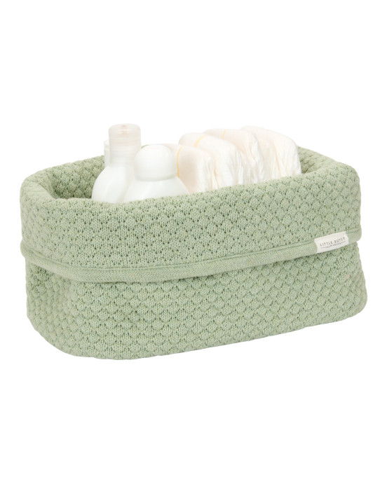 LITTLE DUTCH. Καλάθι αλλαξιέρας πλεκτό μεγάλο Pure Sage