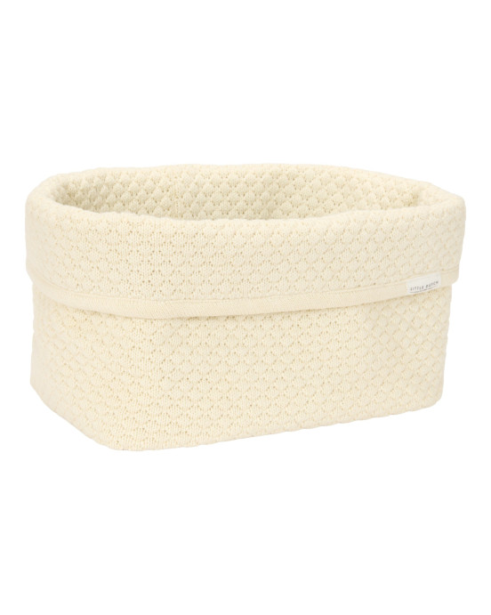 LITTLE DUTCH. Καλάθι αλλαξιέρας πλεκτό μεγάλο Pure Soft White