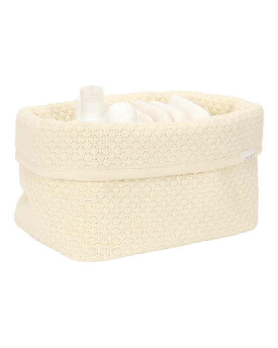 LITTLE DUTCH. Καλάθι αλλαξιέρας πλεκτό μεγάλο Pure Soft White