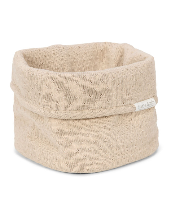 LITTLE DUTCH. Καλάθι αλλαξιέρας πλεκτό μικρό Pure Soft Beige