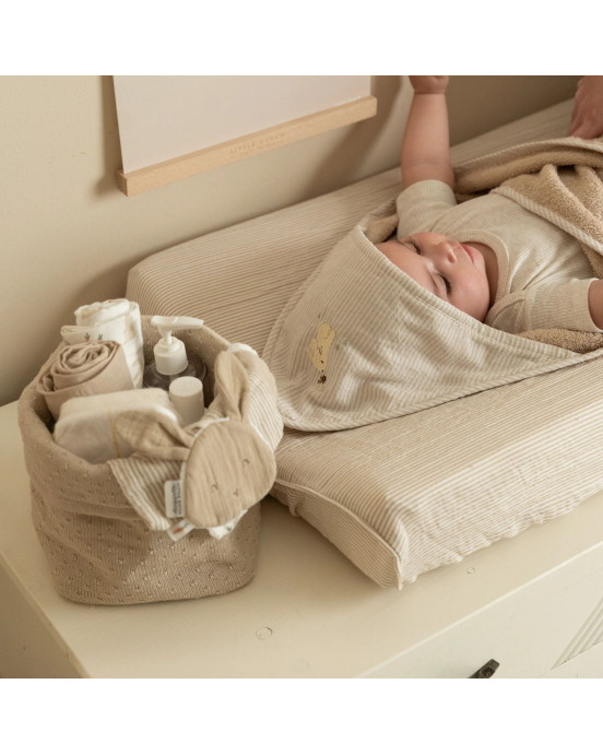 LITTLE DUTCH. Καλάθι αλλαξιέρας πλεκτό μικρό Pure Soft Beige