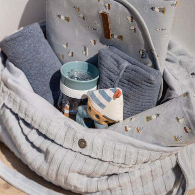 LITTLE DUTCH. Τσάντα μητρότητας Jacquard Terry (μπλε)