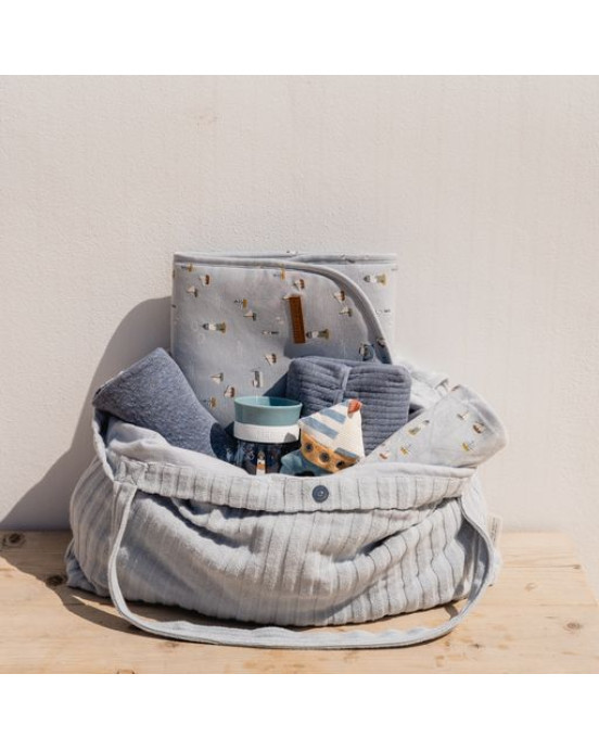 LITTLE DUTCH. Τσάντα μητρότητας Jacquard Terry (μπλε)