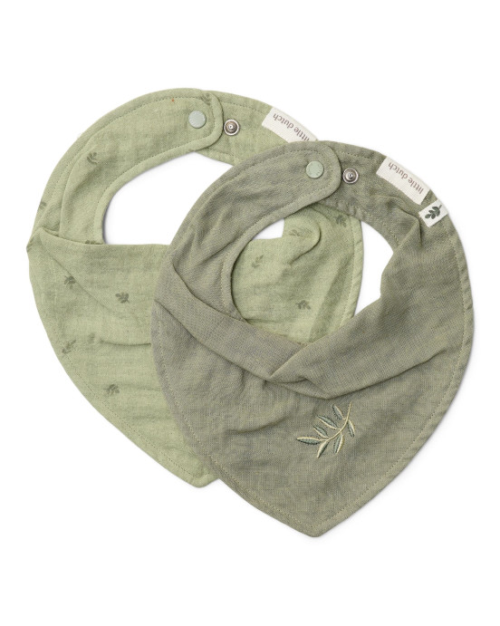 LITTLE DUTCH. Σετ 2 σαλιάρες-μπαντάνες Pure Sage