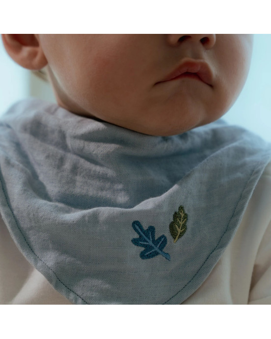 LITTLE DUTCH. Σετ 2 σαλιάρες-μπαντάνες Pure Denim Blue