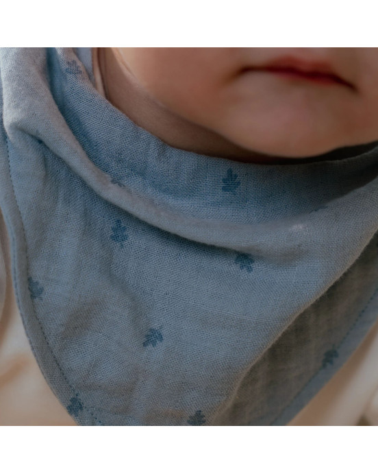 LITTLE DUTCH. Σετ 2 σαλιάρες-μπαντάνες Pure Denim Blue