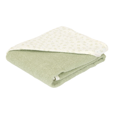 LITTLE DUTCH. Μπουρνουζοπετσέτα με μουσελίνα στην κουκούλα Blueberry Leaves 75x75