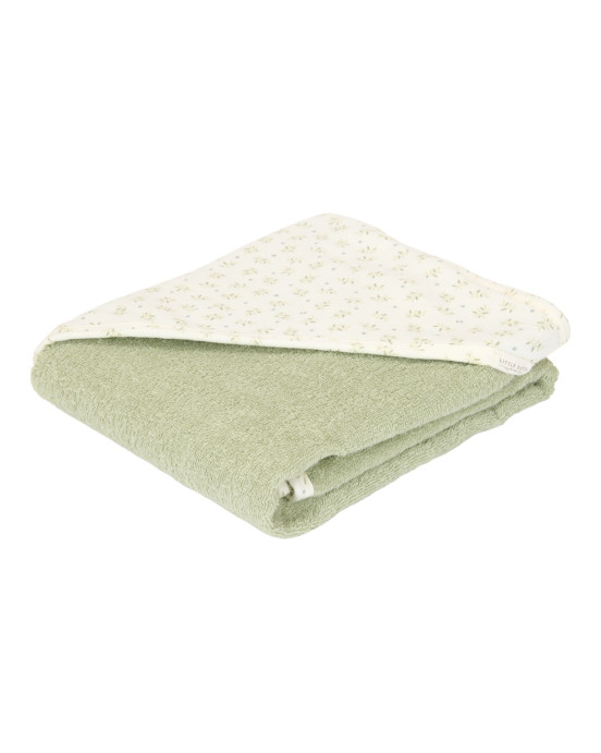 LITTLE DUTCH. Μπουρνουζοπετσέτα με μουσελίνα στην κουκούλα Blueberry Leaves 75x75