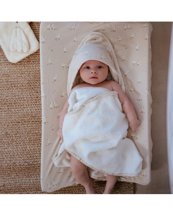 LITTLE DUTCH. Μπουρνουζοπετσέτα Little Goose 75x75 (εκρού)