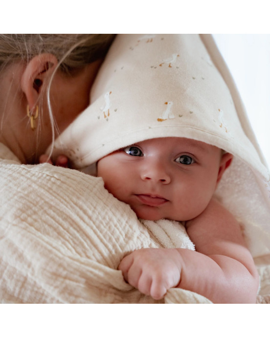 LITTLE DUTCH. Μπουρνουζοπετσέτα Little Goose 75x75 (εκρού)