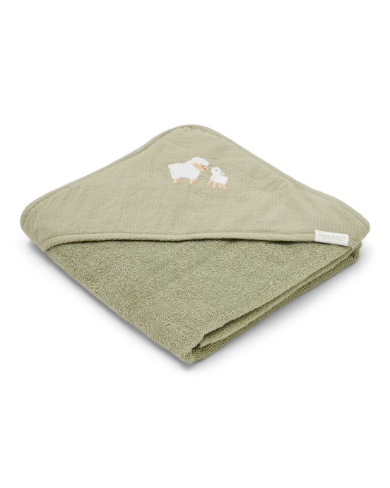 LITTLE DUTCH. Μπουρνουζοπετσέτα με κέντημα Little Farm 75x75
