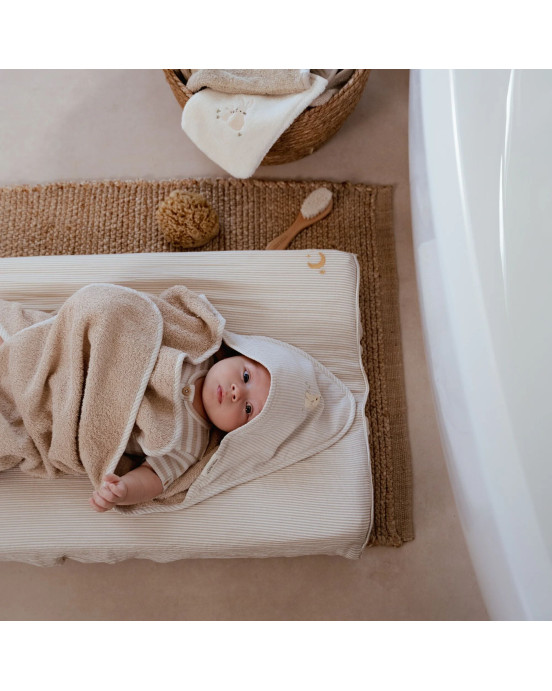 LITTLE DUTCH. Μπουρνουζοπετσέτα με κέντημα Baby Bunny 75x75