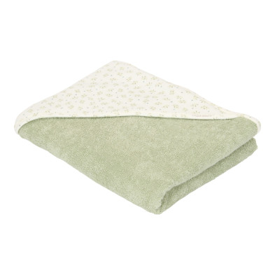 LITTLE DUTCH. Μπουρνουζοπετσέτα με μουσελίνα στην κουκούλα Blueberry Leaves 100x100