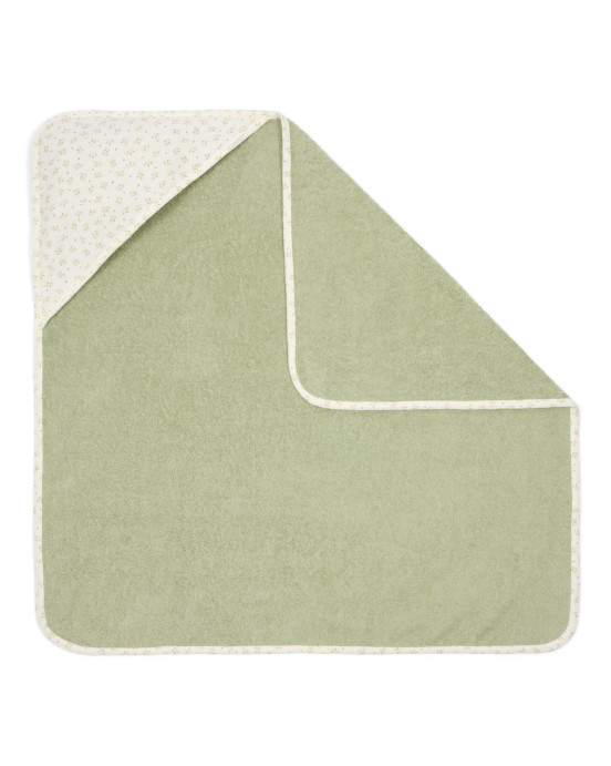 LITTLE DUTCH. Μπουρνουζοπετσέτα με μουσελίνα στην κουκούλα Blueberry Leaves 100x100