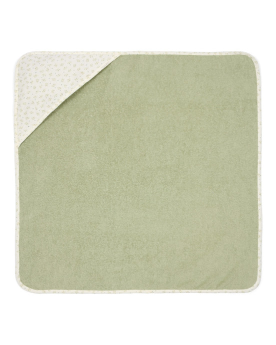 LITTLE DUTCH. Μπουρνουζοπετσέτα με μουσελίνα στην κουκούλα Blueberry Leaves 100x100