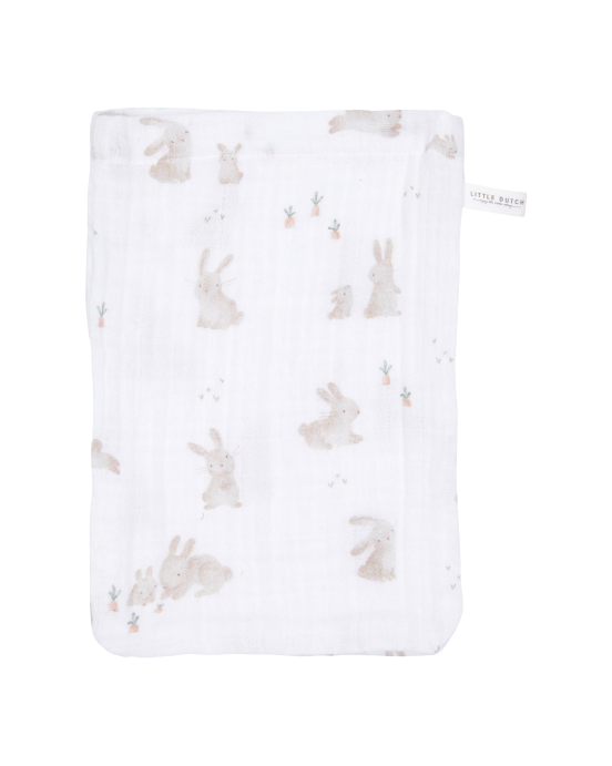 LITTLE DUTCH. Σετ 2 πανάκια μπάνιου από μουσελίνα Baby Bunny / Beige