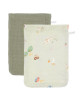 LITTLE DUTCH. Σετ 2 πανάκια μπάνιου από μουσελίνα Little Farm / Olive