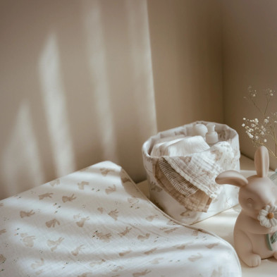 LITTLE DUTCH. Σετ 3 πανάκια προσώπου από μουσελίνα Baby Bunny