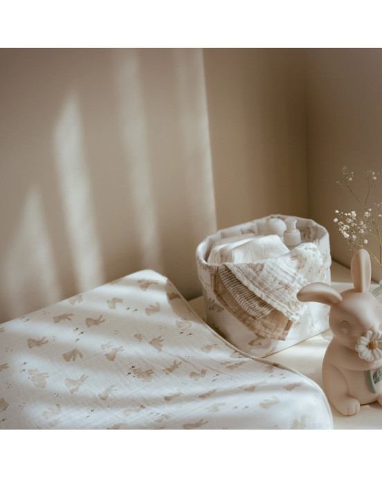 LITTLE DUTCH. Σετ 3 πανάκια προσώπου από μουσελίνα Baby Bunny