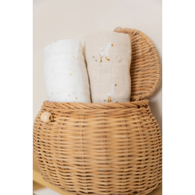 LITTLE DUTCH. Σετ 2 πανάκια αγκαλιάς από μουσελίνα Little Goose 70x70