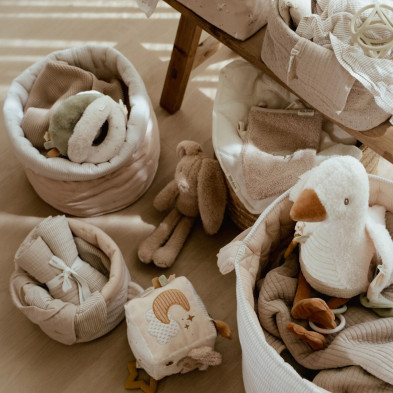 LITTLE DUTCH. Σετ 2 πανάκια αγκαλιάς από μουσελίνα Pure Soft Beige 70x70