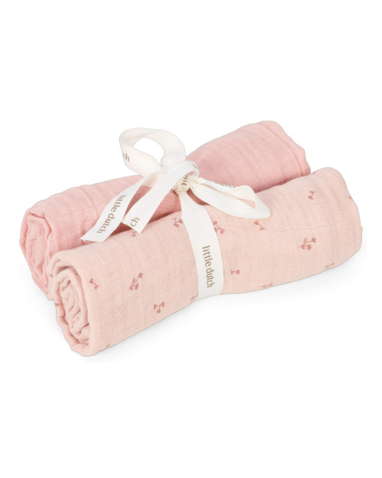 LITTLE DUTCH. Σετ 2 πανάκια αγκαλιάς από μουσελίνα Pure Blossom 70x70