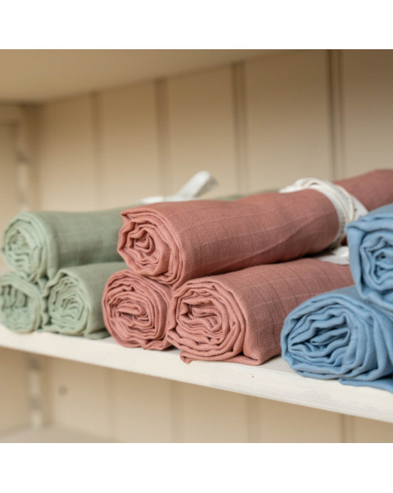 LITTLE DUTCH. Πανάκι αγκαλιάς - ύπνου από μουσελίνα Sage 120 x 120