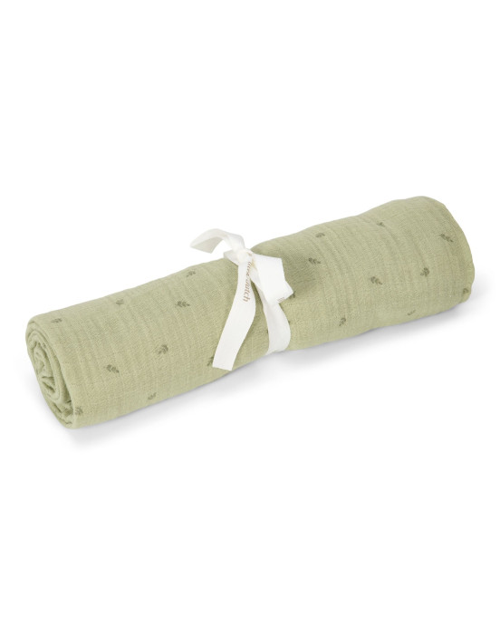 LITTLE DUTCH. Πανάκι αγκαλιάς - ύπνου από μουσελίνα Pure Sage 120x120