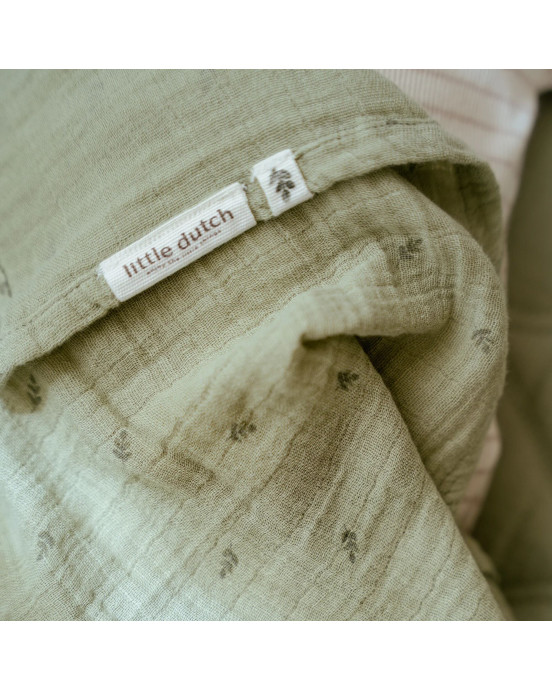 LITTLE DUTCH. Πανάκι αγκαλιάς - ύπνου από μουσελίνα Pure Sage 120x120