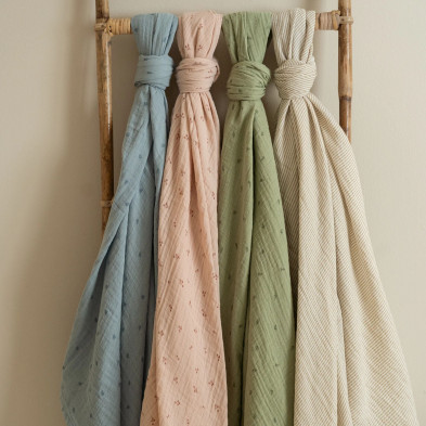 LITTLE DUTCH. Πανάκι αγκαλιάς - ύπνου από μουσελίνα Pure Soft Beige 120x120