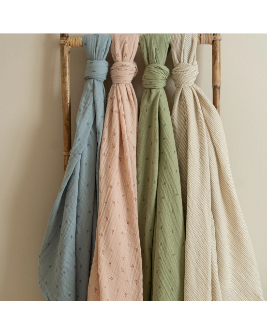 LITTLE DUTCH. Πανάκι αγκαλιάς - ύπνου από μουσελίνα Pure Denim Blue 120x120