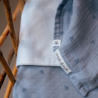 LITTLE DUTCH. Πανάκι αγκαλιάς - ύπνου από μουσελίνα Pure Denim Blue 120x120