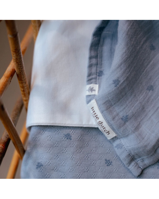 LITTLE DUTCH. Πανάκι αγκαλιάς - ύπνου από μουσελίνα Pure Denim Blue 120x120