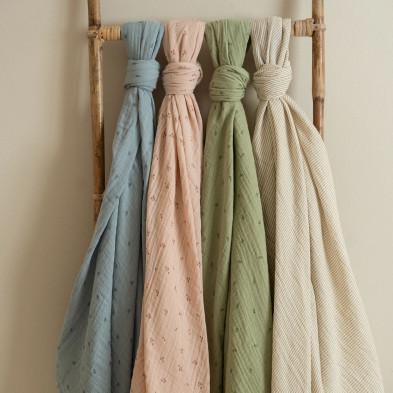 LITTLE DUTCH. Πανάκι αγκαλιάς - ύπνου από μουσελίνα Pure Blossom 120x120