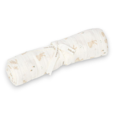 LITTLE DUTCH. Πανάκι αγκαλιάς - ύπνου από μουσελίνα Baby Bunny 120x120