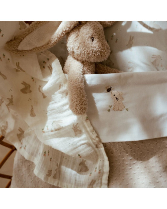 LITTLE DUTCH. Πανάκι αγκαλιάς - ύπνου από μουσελίνα Baby Bunny 120x120