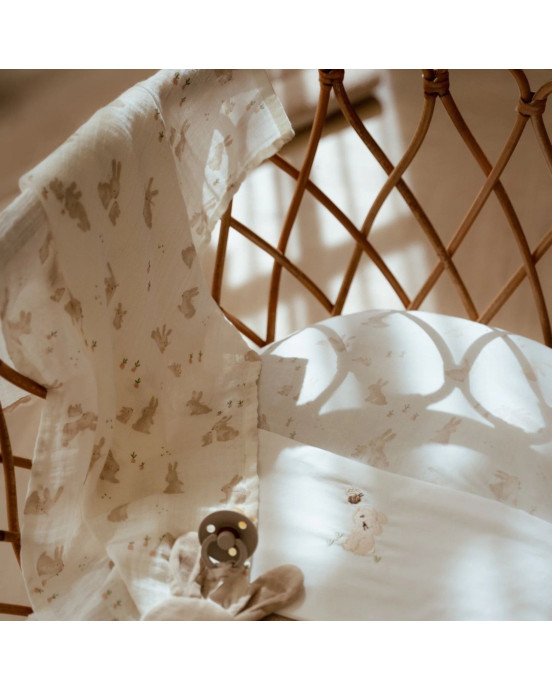 LITTLE DUTCH. Πανάκι αγκαλιάς - ύπνου από μουσελίνα Baby Bunny 120x120