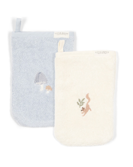LITTLE DUTCH. Σετ 2 πανάκια μπάνιου με κέντημα Forest Friends