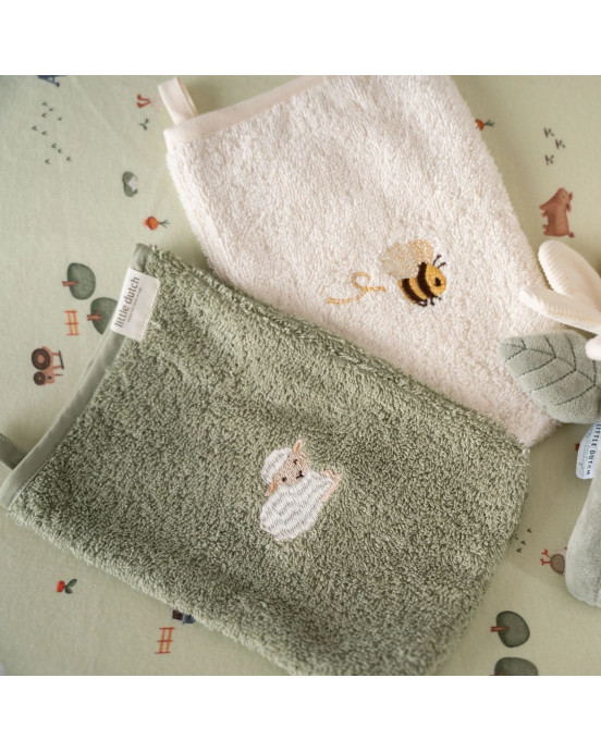 LITTLE DUTCH. Σετ 2 πανάκια μπάνιου με κέντημα Little Farm